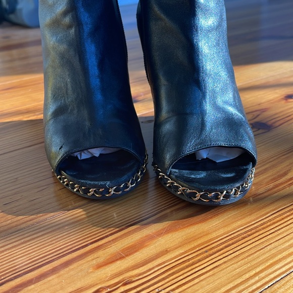 CHANEL Leather Open Toe Wedges / Boots - Picture 9 of 9